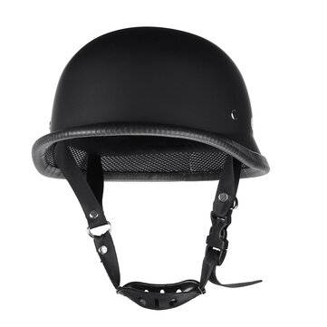 Motorcycle German Style Half Face Helmet Motocross Matte Black M/L/XL (SIZE: XL)