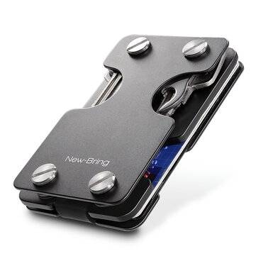 NewBring RFID Blocking Wallet Card Holder Metal Money Clip Men Wallet with Card Ho... (COLOR: BLACK)