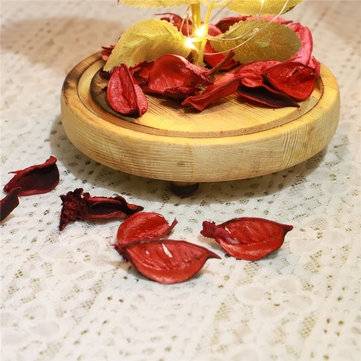 Red Forever Rose Glowing Flower Immortal Fresh Rose in Glass Mother`s day Decoration Toys