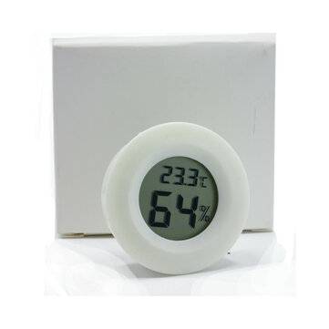 Round Embedded Electronic Thermometer and Hygrometer Pet Hygrometer Acrylic Box Cl... (COLOR: WHITE)