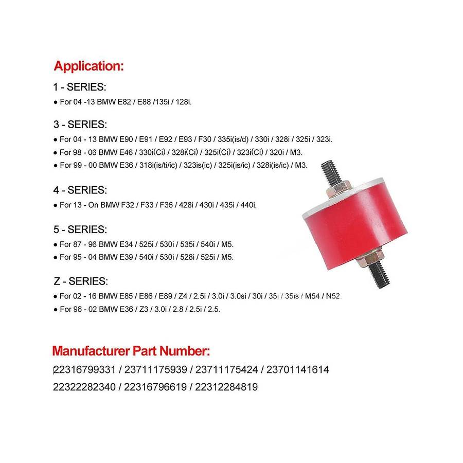 22316799331 Transmission Bracket Transmission Support Rubber Pad Disconnect Knob Switch for E34 E36