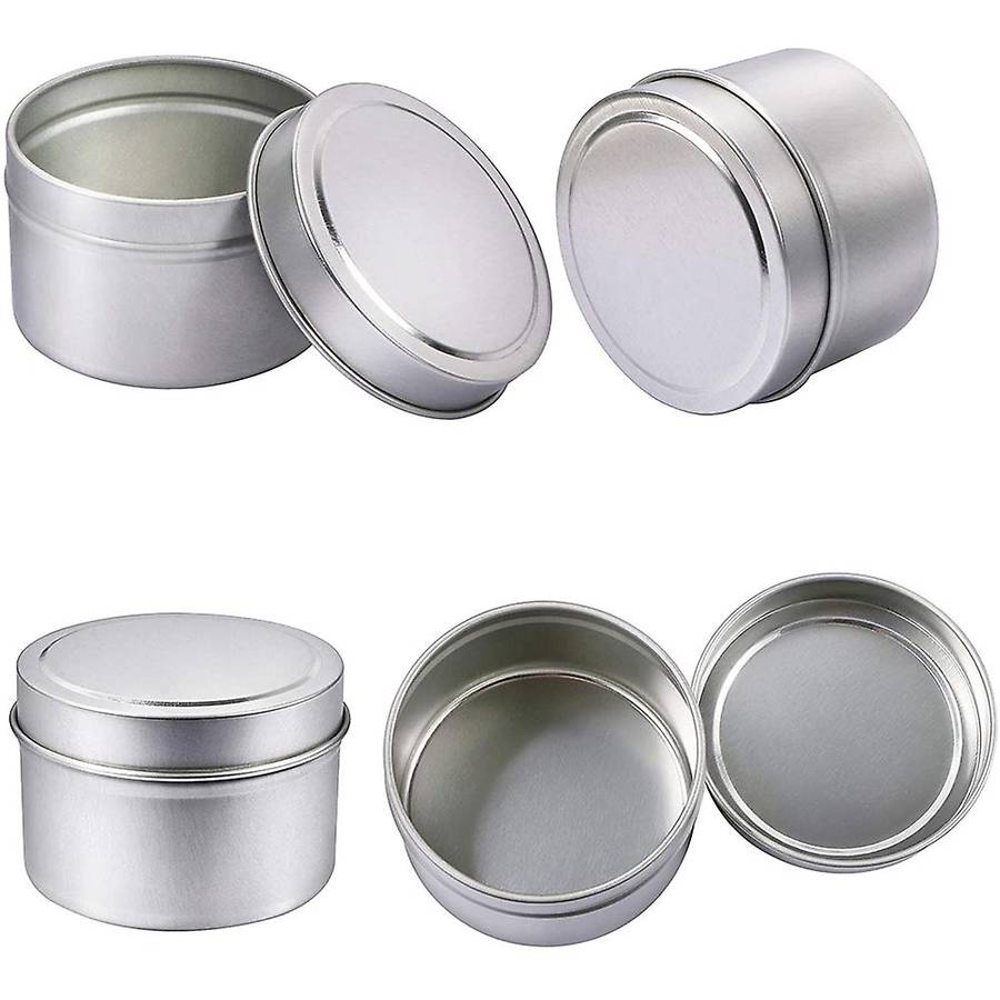 24 Pcs Candle Tins, 4 Oz Metal Candle Containers for Candle ,for Making Candles, Arts Crafts(Silver,