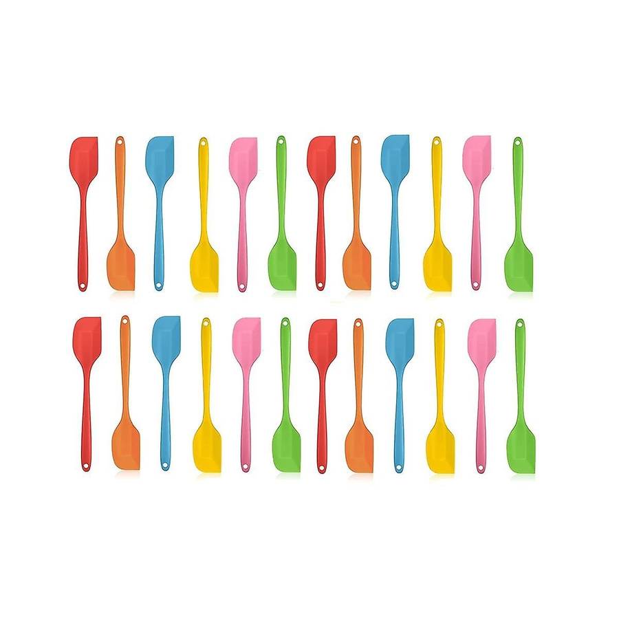24 Pieces Silicone Spatulas Rubber Spatulas Heat Resistant Spatulas Non Stick Flexible Scrapers Bak