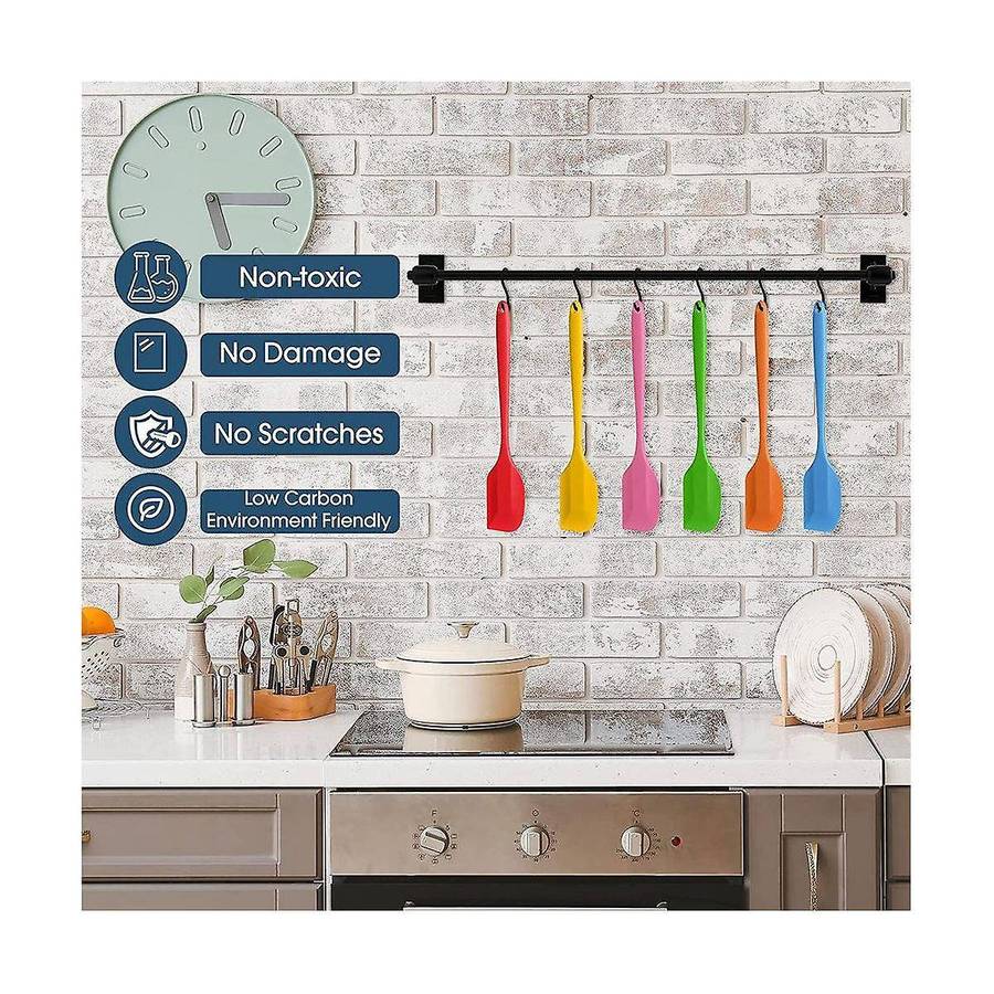 24 Pieces Silicone Spatulas Rubber Spatulas Heat Resistant Spatulas Non Stick Flexible Scrapers Bak