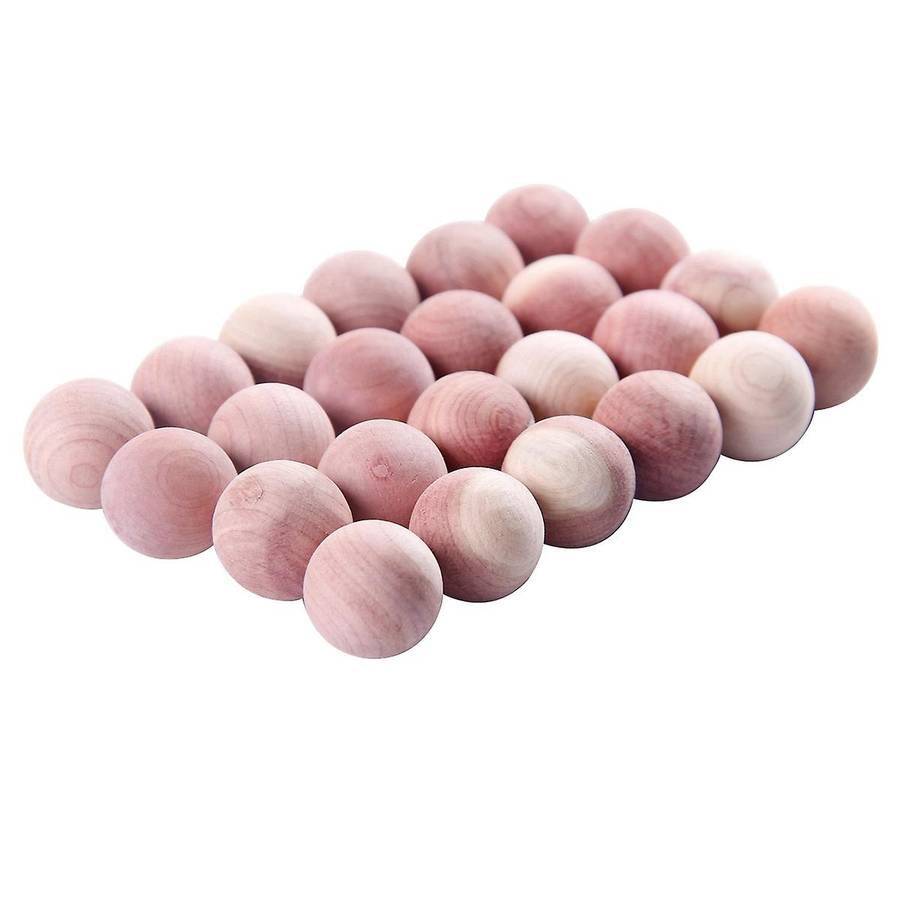24pcs Natural Balls Aromatic Red Wooden Balls for Clothes Storage Drawer Wardrobe Freshener Accesso
