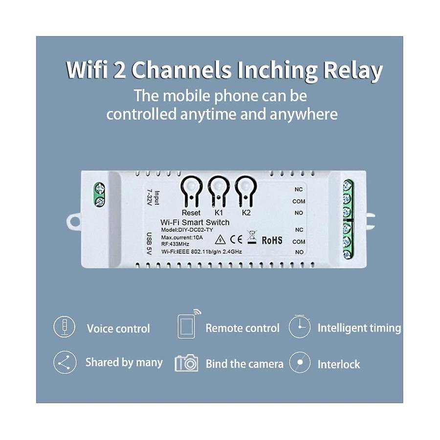 2ch Tuya Wifi Smart Switch Diy Timer+remote 85-265v Usb 5v 2.4g Wifi Smartlife Home Automation Modu