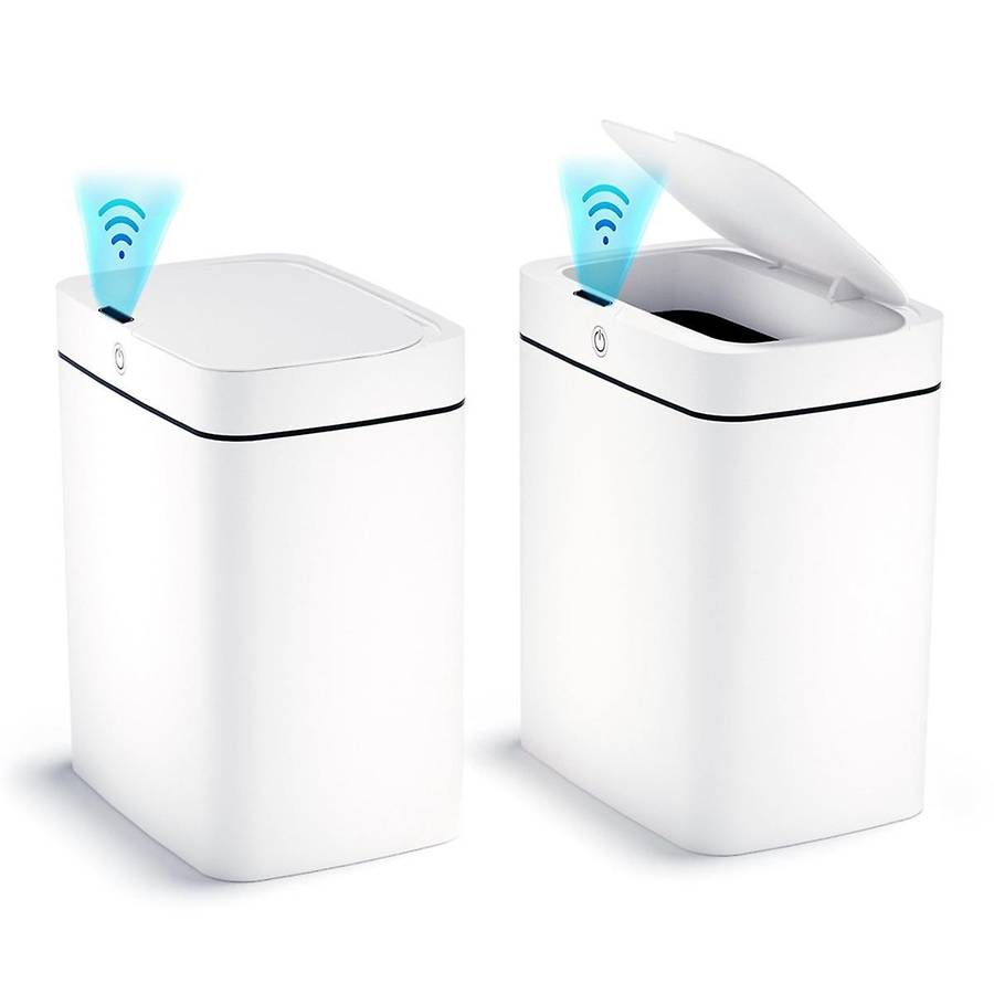 2pack Bathroom Trash Can with Lid, Smart Automatic Touchless Garbage Can, Slim Motion Sensor Waterpr
