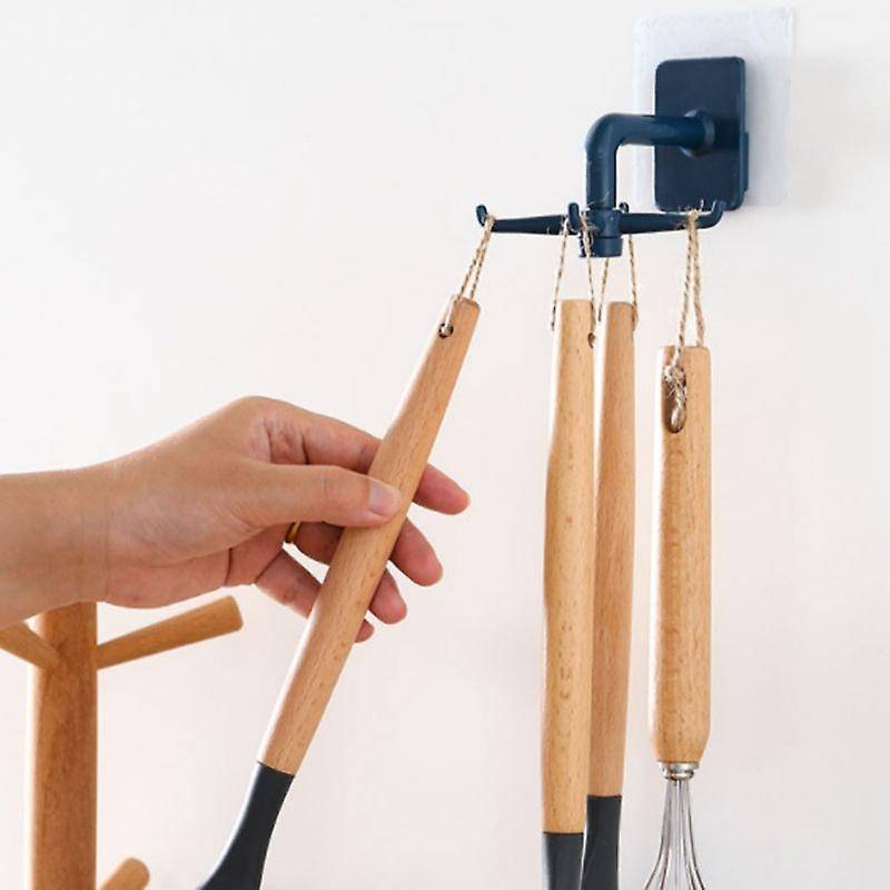 2PCS 360 Degrees Rotating Hook Kitchen Storage Bathroom Organizar Storage Rack Holder Wall Mounted