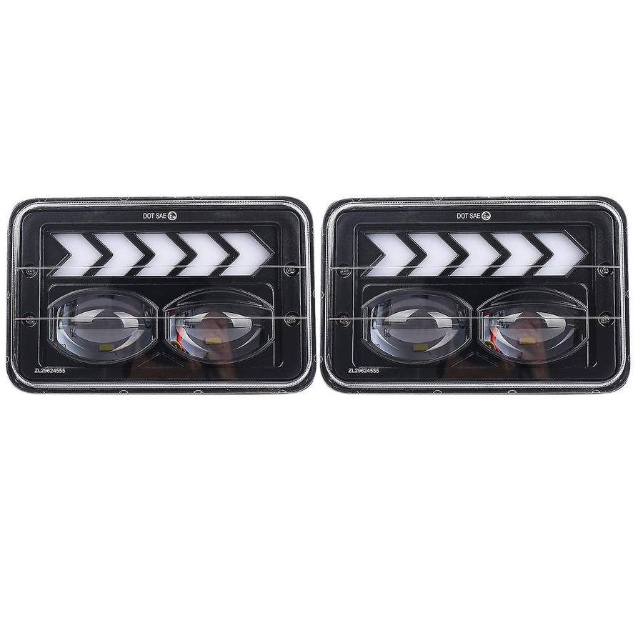 2PCS 4X6 Inch LED Headlight head light lamp Angel Eye with Turn Singal Light, 40W 8250LM Working Hea