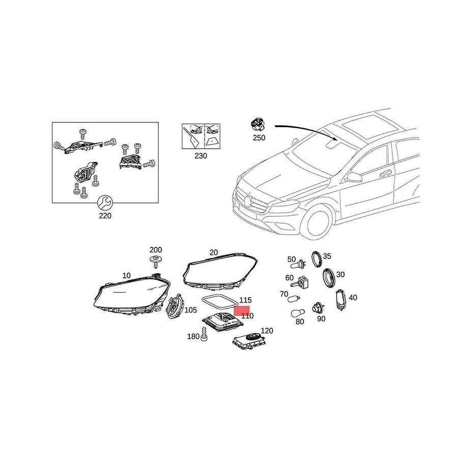 2pcs A2189009303b Headlight Led Ballast Drl Control Module for - A Cla Class W176 W117 2014-2016 A16