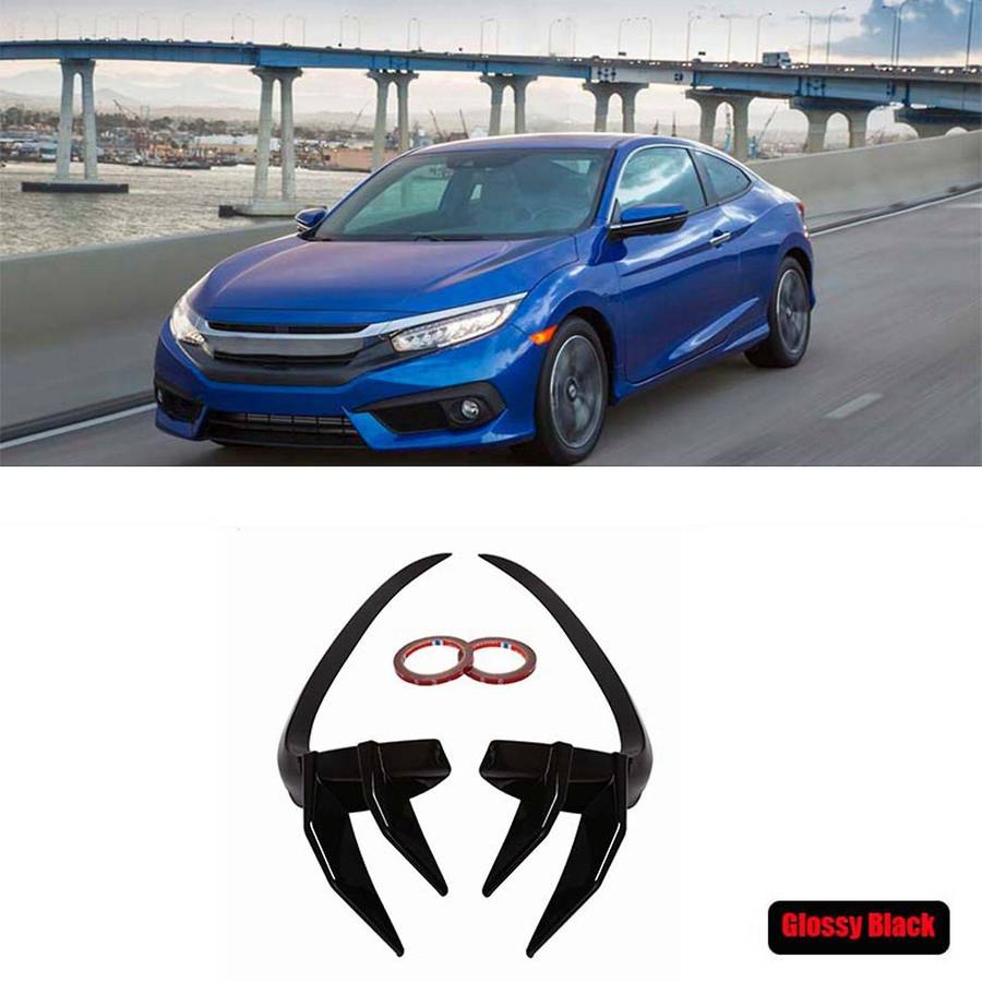 2Pcs Car Front Bumper Splitters Side Wind Knife Fog Lamp Eyebrow for 10Th 2016-2018 B