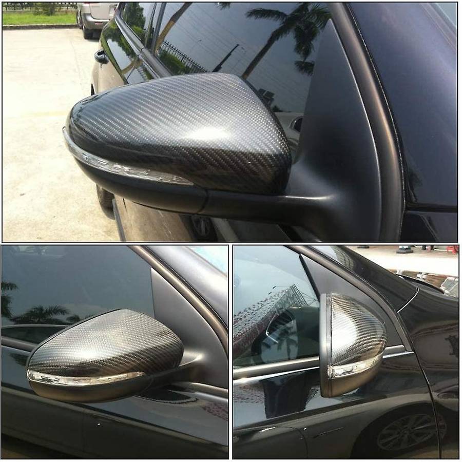 2Pcs Car Rear View Mirror Cover Protector for Golf 6 MK6 2009-2014 Carbon Fiber Auto Rearview Mirror