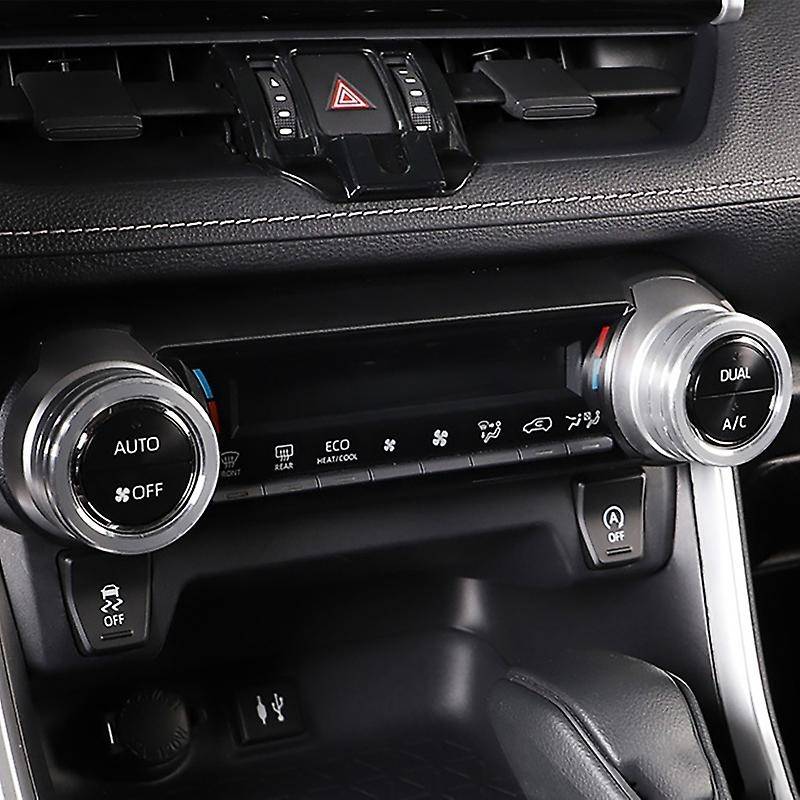 2Pcs Center Console Knob AC Air Conditioning Button Cover Trim for 2020 (Silver)