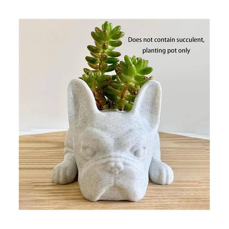 2pcs French Bulldog Shape Resin Succulent Planter Mini Puppys Plants Planter,desktop Plant Pot Dog