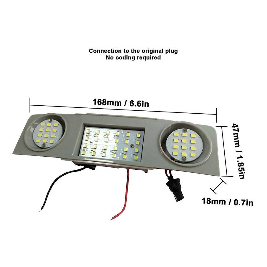 2Pcs Front+Rear Car Dome Roof Light Roof Reading Lamp for  CC Golf 4 5 6 Plus 1K2