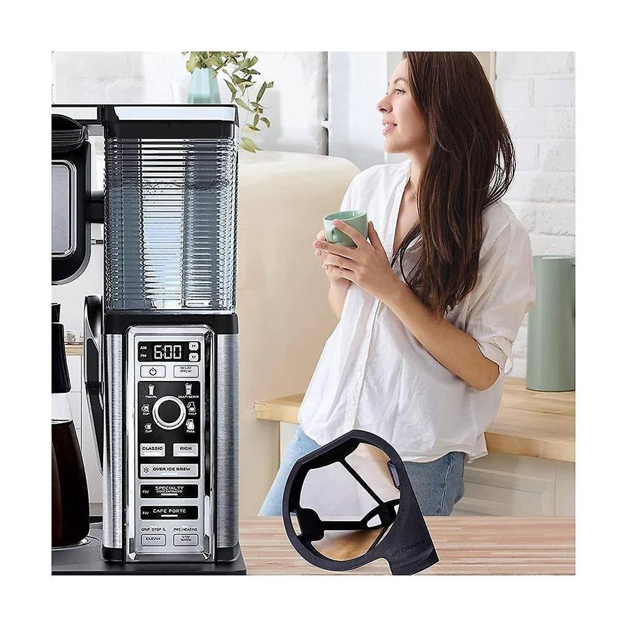 2PCS Reusable Coffee Filters for Ninja CF09X Coffee Bar Permanent Replacement Cone Coffee Maker Filt