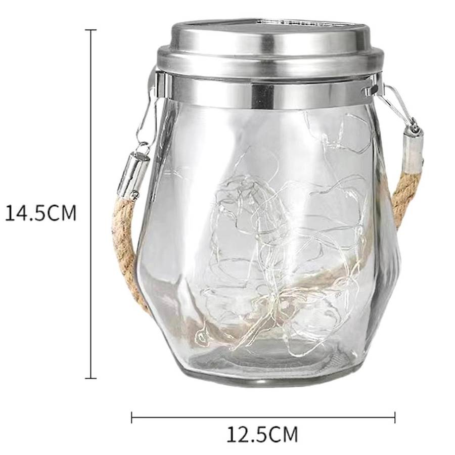 2pcs Solar Lantern Outdoor Waterproof for Christmas Lights Led Hanging Cracked Glass for Outside Gar