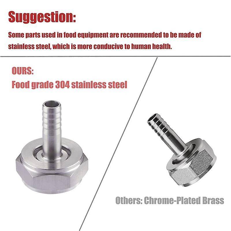 2PCS Stainless Steel Beer Keg Coupler Fitting,Beer Line Connector Kit