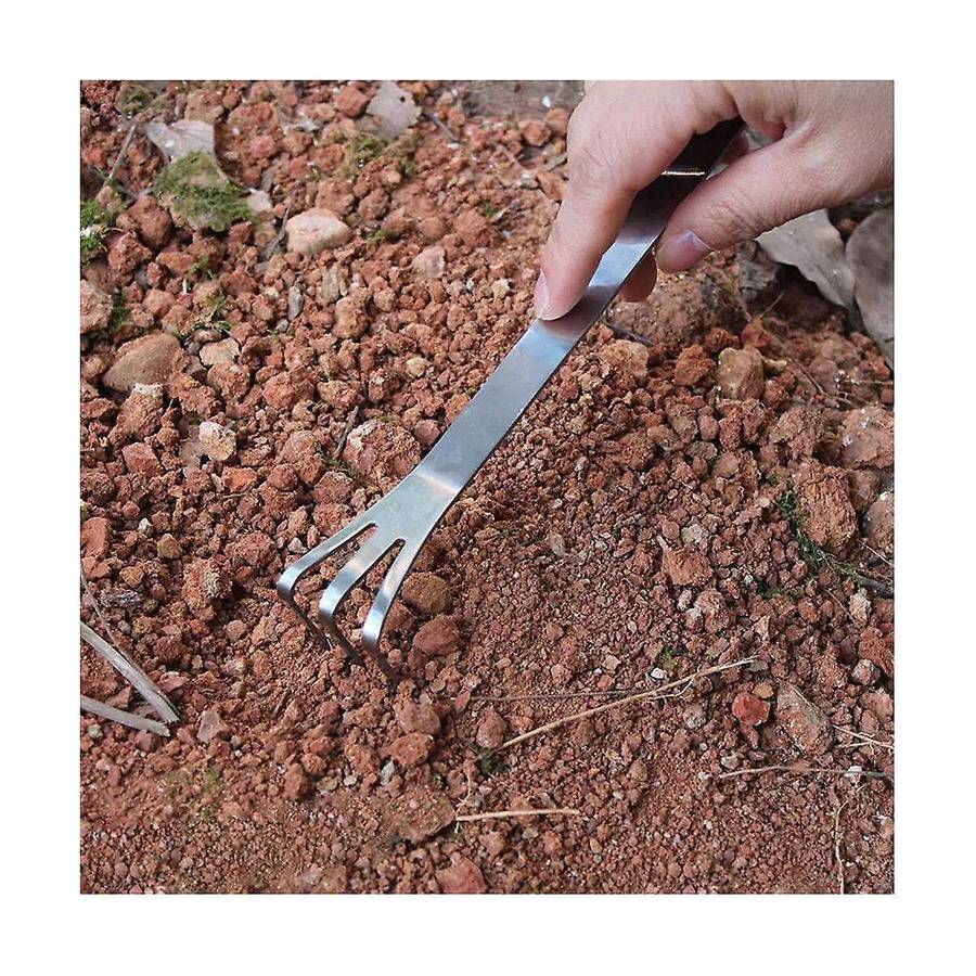 2PCS Stainless Steel Root Rakes with Ergonomic Handles are Suitable for Outdoor Use