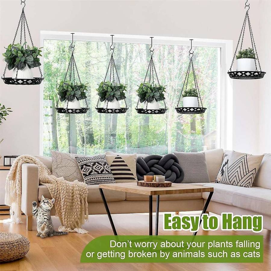 3 Pack Plant Hanger, 12 Inch Metal Hanging Planter for Indoor Outdoor Plants, Decorative Hanging Pla