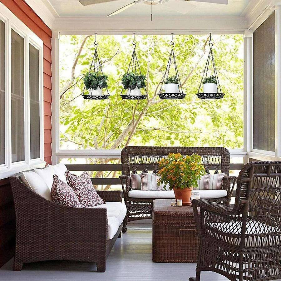 3 Pack Plant Hanger, 12 Inch Metal Hanging Planter for Indoor Outdoor Plants, Decorative Hanging Pla