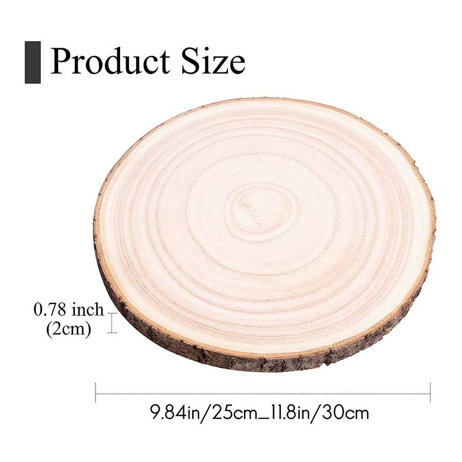 3 Pcs 10-12 Inch Wood Slices for Centerpieces, Wood Rounds for Wedding Centerpiece, Diy Projects, P