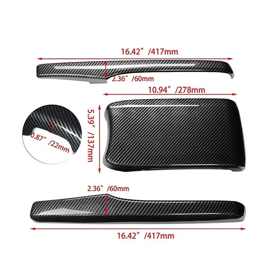 3 Pcs Car Abs Carbon Fiber Central Armrest Box Panel Cover for 2016- 2021 Accessories Interior Parts