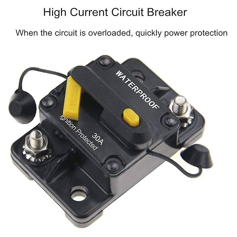 30 Amp Circuit Breaker 12V- 48V DC Manual Reset for Trolling Motor Rv Marine Boat Vehicles System Pr
