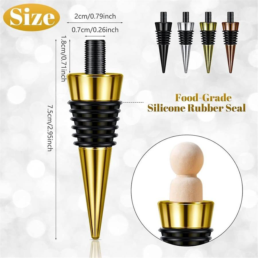 30 Pieces Blank Bottle Stopper with Threaded Post Metal Wine Stopper Inserts Set Hardware for Wood T