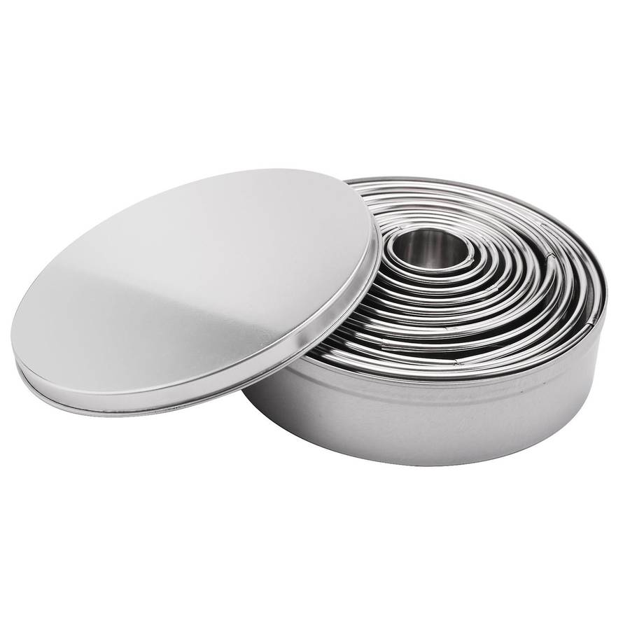 304 Stainless Steel Round Cake Mould Rolling Mousse Ring Fondant Donut 12-Piece Biscuit Mould