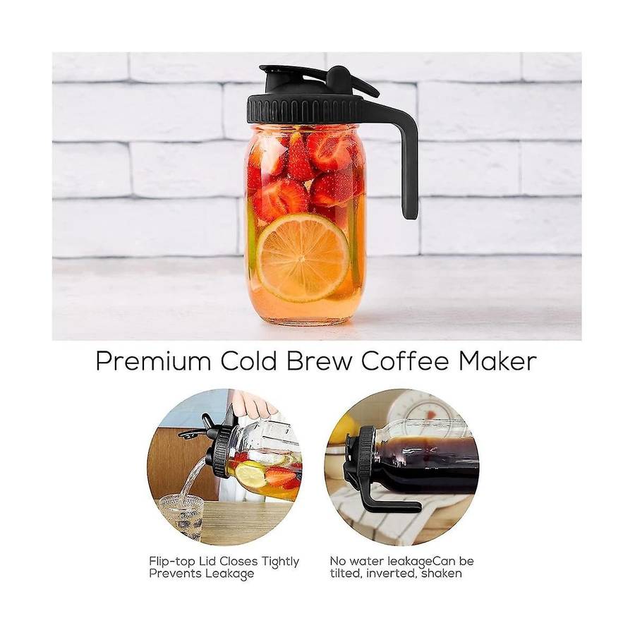 32oz Mason Jar Pour Spout Lid -glass Pitcher with Lid ,breast Milk Pitcher,seal for Juice,milk,coffe