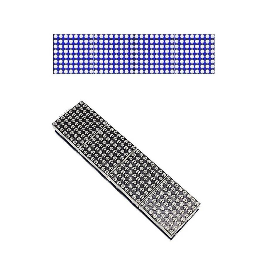 32X8 Dot LED Display Module 4 in 1 Common Cathode MCU Control with 5Pin Wire for (Multicolor)