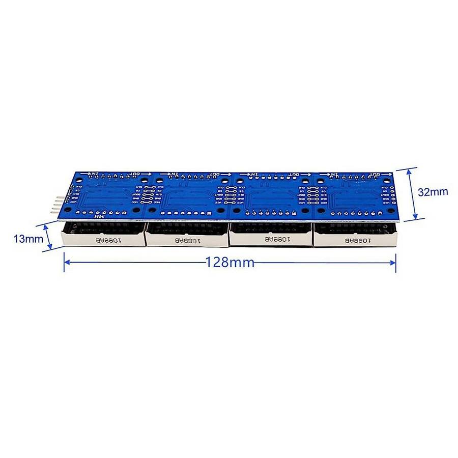 32X8 Dot LED Display Module 4 in 1 Common Cathode MCU Control with 5Pin Wire for (Multicolor)