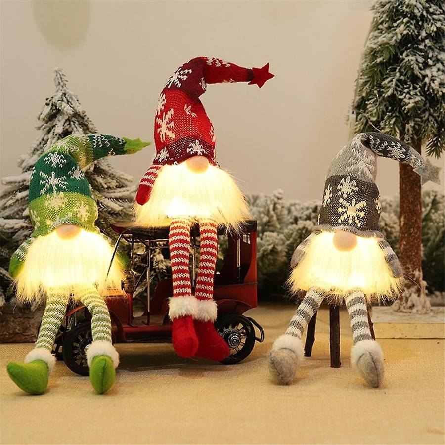 35cm Glowing Gnome Christmas Decor Faceless Doll Night Light Home Navidad Natal 2024 New Year Childr