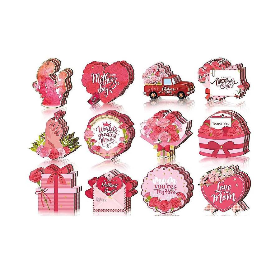 36pcs Wooden Hanging Decorations Mother's Day Decoration Signs Hanging Charms Decoration Tags Gift