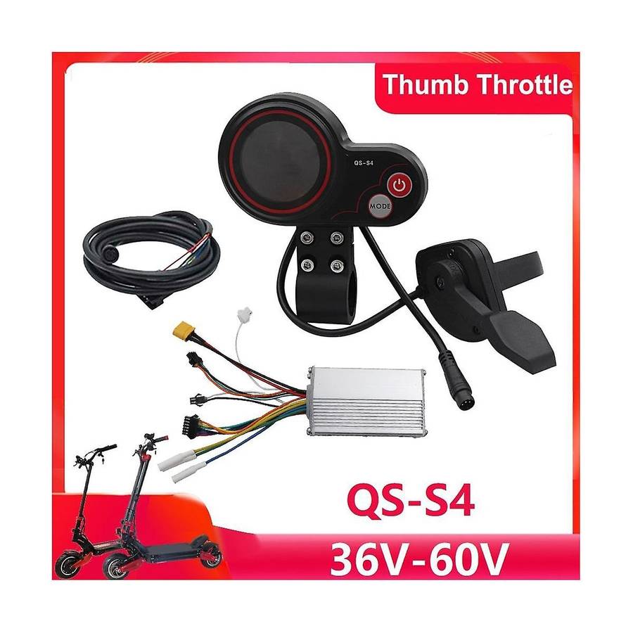 36v-60v Qs-s4 Thumb Throttle Lcd Display Kit+48v 800w Controller for Zero 8 9 10 8x 10x Electric Sco