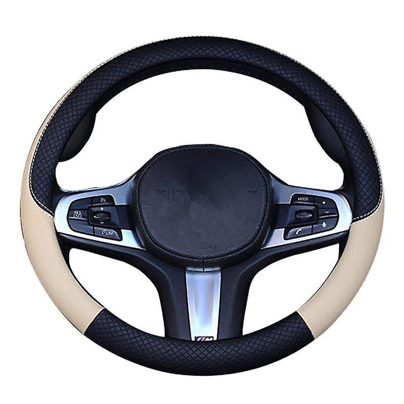 38cm Car Steering Wheel Cover, Universal Leather Steering Wheel Cover, Fit for All 99% Car Models Ac