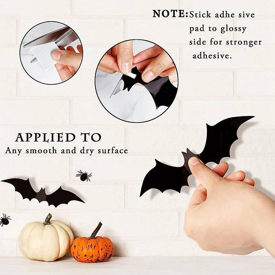 3D Black Bat Sticker Wall Decoration Halloween Party Decoration Indoor Outdoor Halloween Decoration