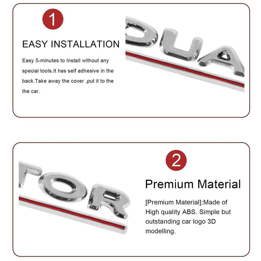 3d Dual Motor Car Rear Trunk Emblem Sticker Badge for 2017-2020, Decorative Sticker
