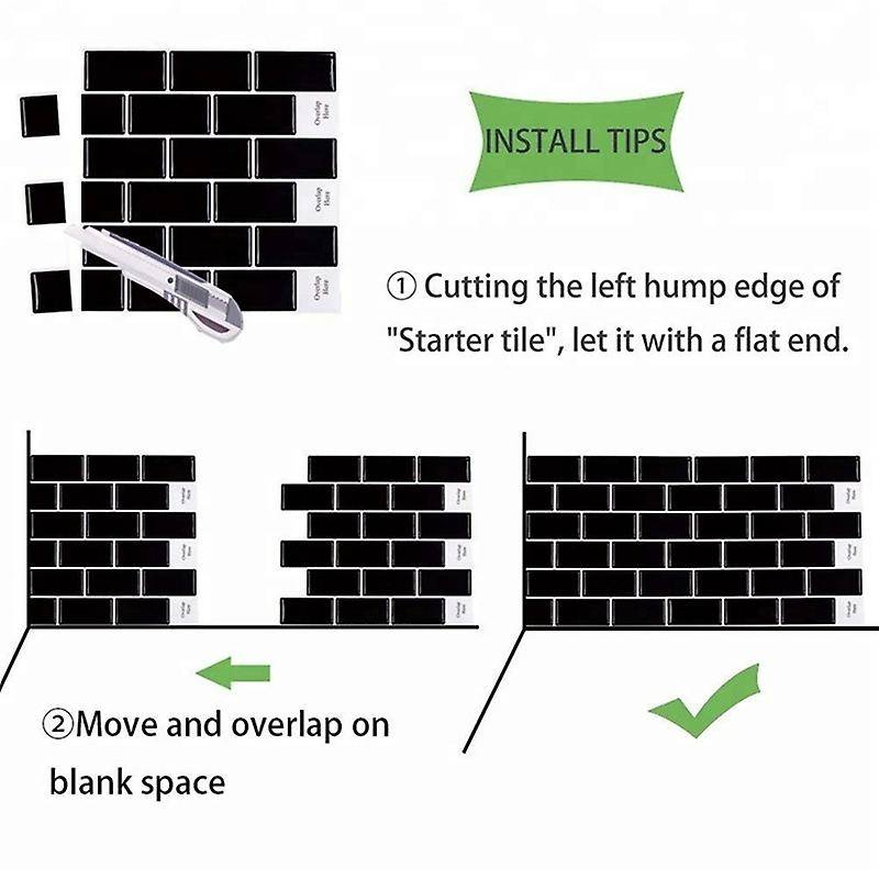 3D Wall Stickers Brick Wallpaper Tile Compatible Kitchen Bathroom Backsplash Aunty-Tile Home Decorat