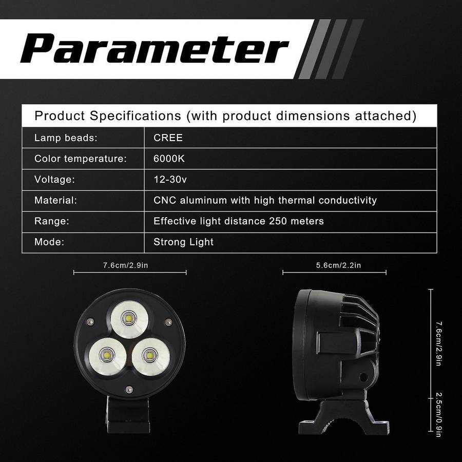 3Inch 60W LED Headlights Lights, Driving Lights Fog Lights Work Light for Car Motorcycle Trucks ATV