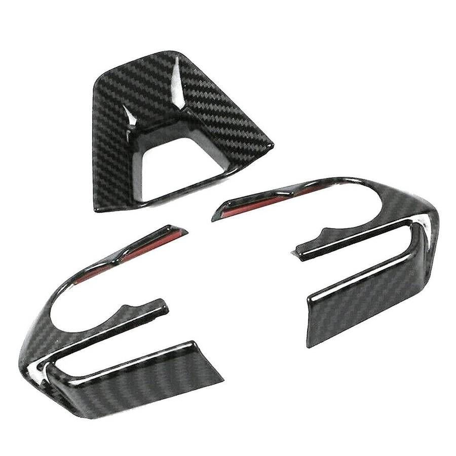3PCS for 2019-2020 Carbon Fiber Style Hatchback Steering Wheel Switch Button Cover Trim