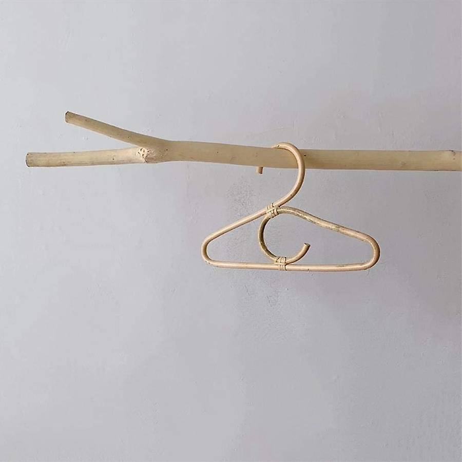 3pcs Rattan Clothes Hanger Style Kids Garments Organizer Rack Children Hanger Kids Room Decoration