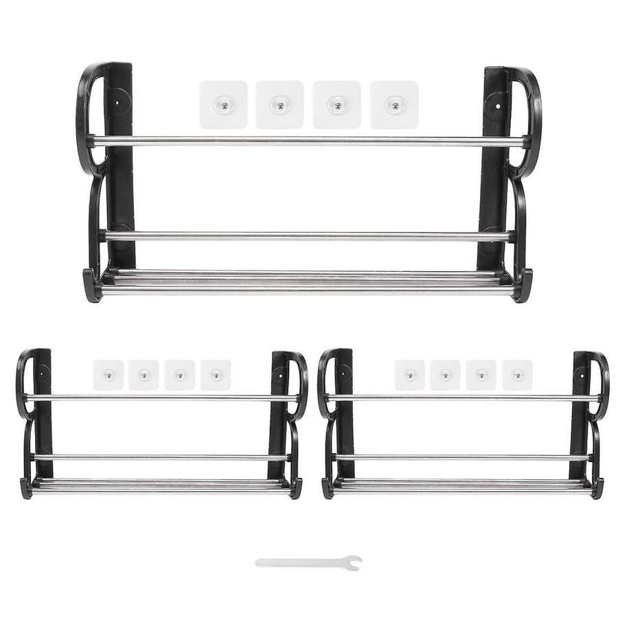 3pcs Rack 3pack/with Sticky Hanging Mounts, Holder Organizer Shelf ,door Shoe Hangers