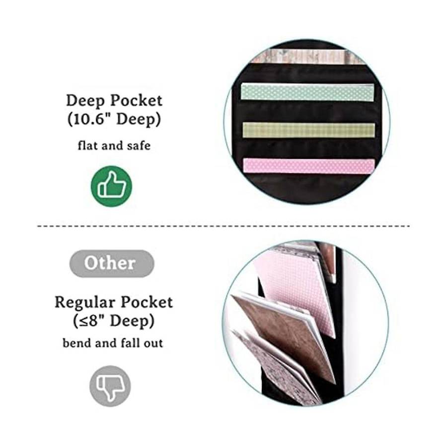 3pcs Scrapbook Paper Storage, 12 X 12 Inch Hanging Paper Storage Bags with Door Hooks for Scrapbooki