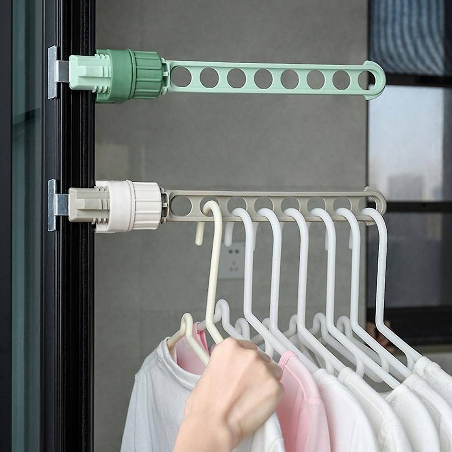 3pcs Window Frame Clothes Hanging Rack Portable Indoor Window 8-holes Drying Rack Adjustable Home F
