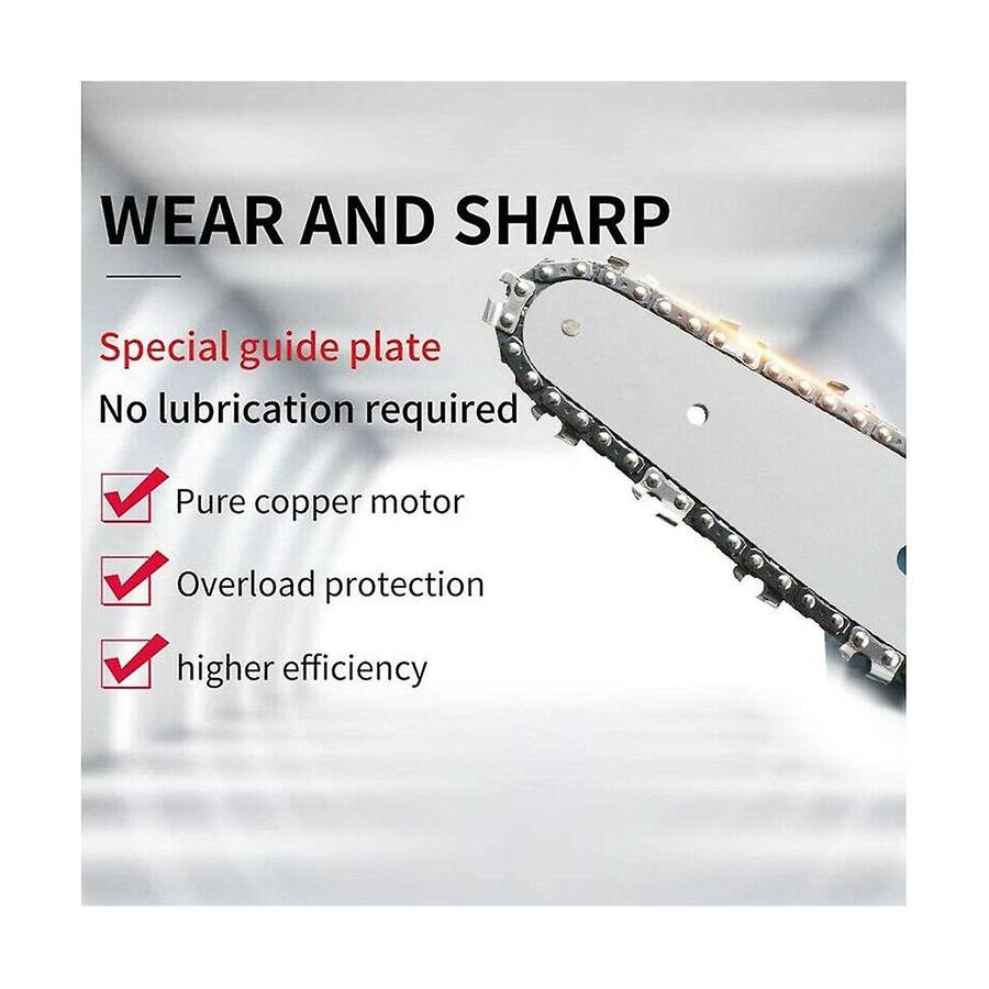 4 Inch Mini Electric Saw Chain Saw with 1 Battery Woodworking Pruning Garden Tool Eu Plug