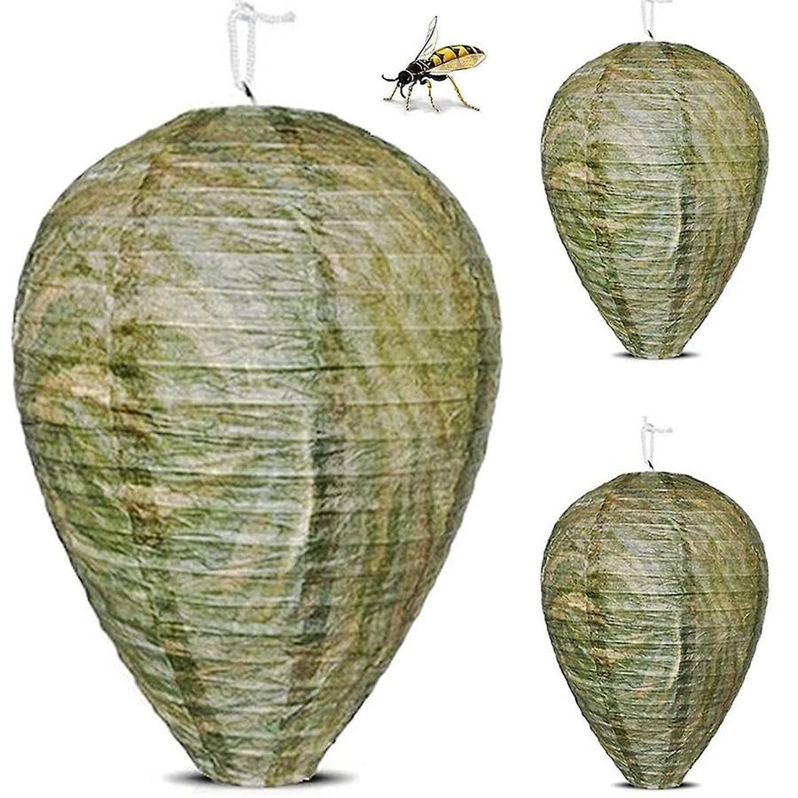 4 Pack Wasp Nest Decoy, Eco Friendly Hanging Wasp Repellent Wasp Trap,Natural Fake Wasp Nest Trap B