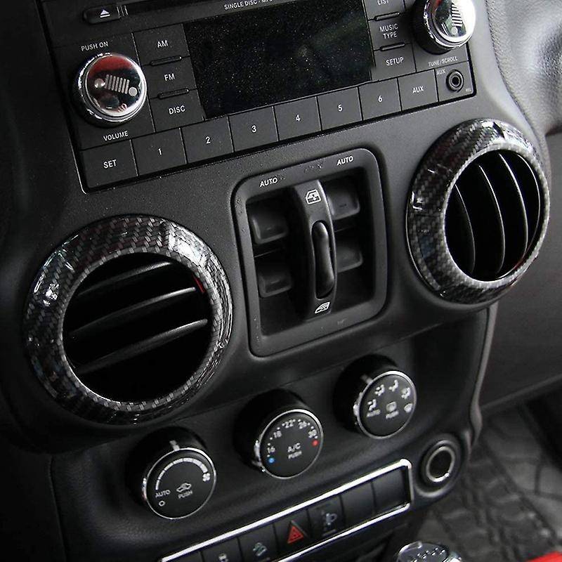 4 Pcs ABS Carbon Fiber Style Air Condition Decoration Interior Trim Kit, Accessories for Wrangler JK