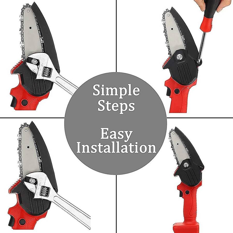 4 Pcs 4 Inch Chain Saw Chain Replacement for Mini Portable Handheld Cordless Electric Portable Chain